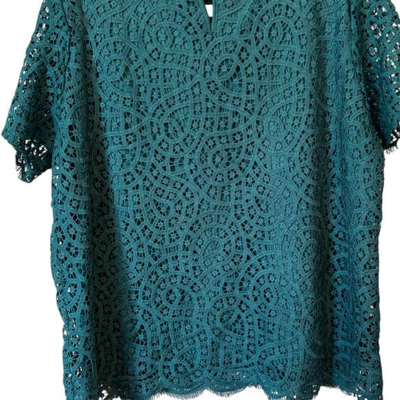GORGEOUS TEAL LACE FULLY LINED TOP PLUS: 2X #W - Picture 7 of 9